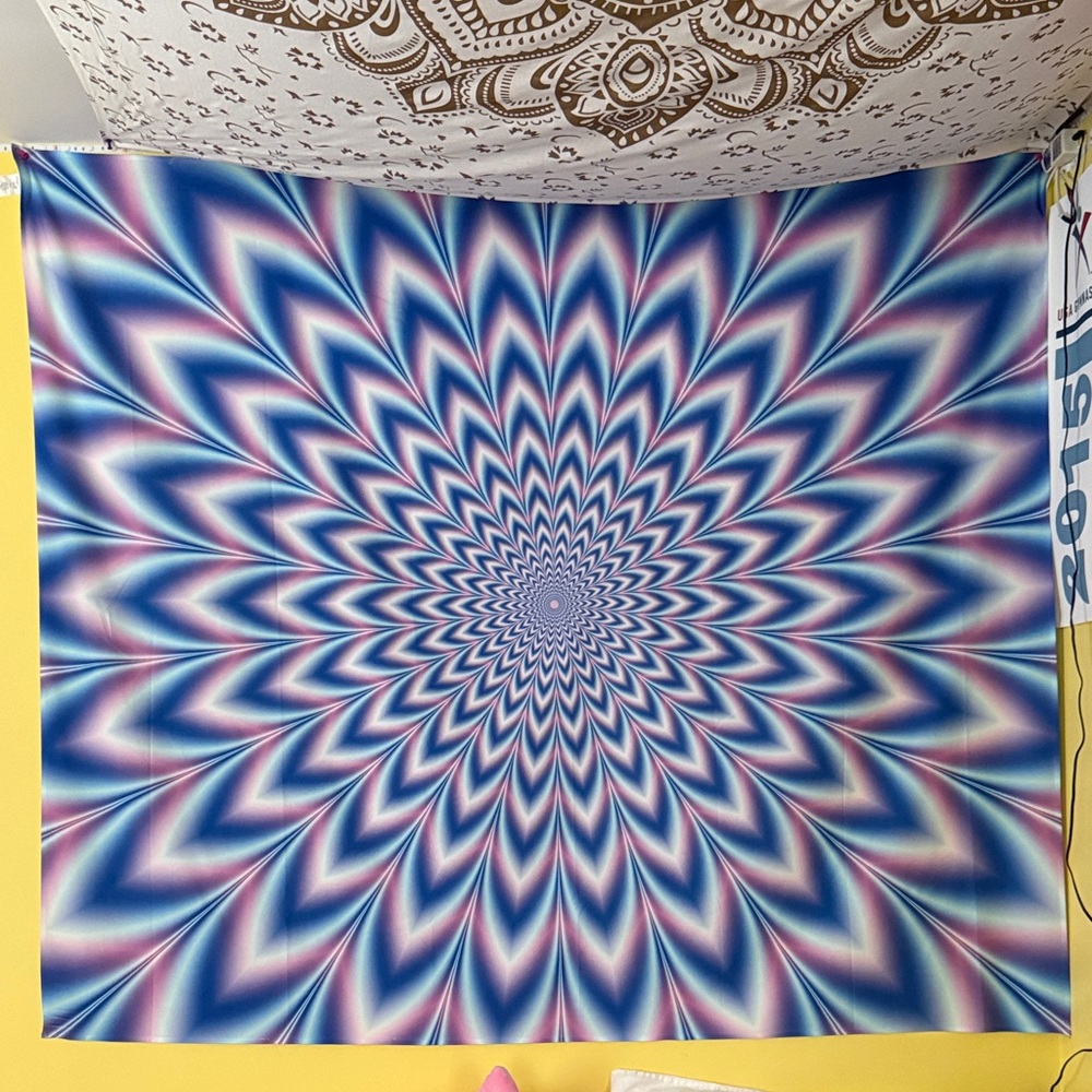 Blue and Pink Wall Tapestry